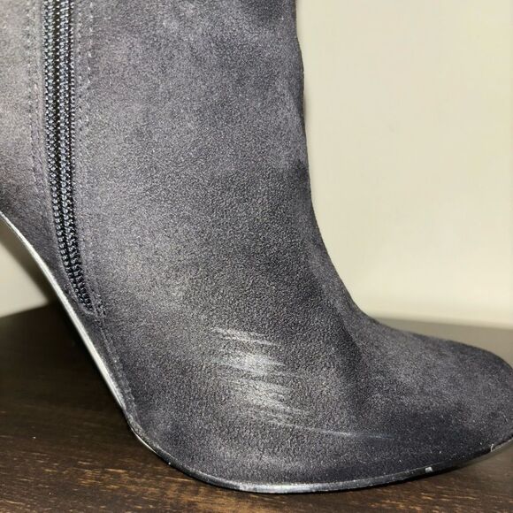 Call It Spring LoveLarwen GUC Metallic-Heel Velvet Black Boots - Picture 6 of 7